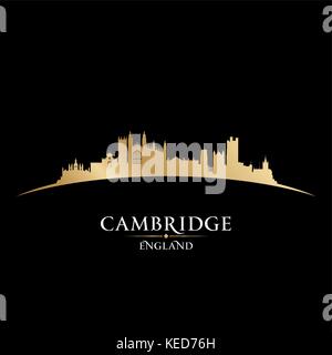 Cambridge England Stadt Skyline Silhouette. Vektor-illustration Stock Vektor