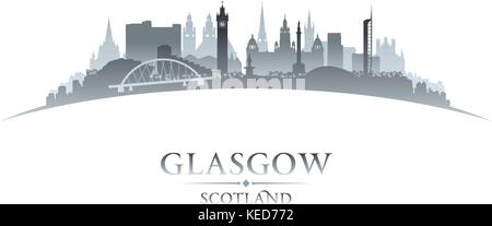 Glasgow Schottland Skyline der Stadt Silhouette. Vector Illustration Stock Vektor