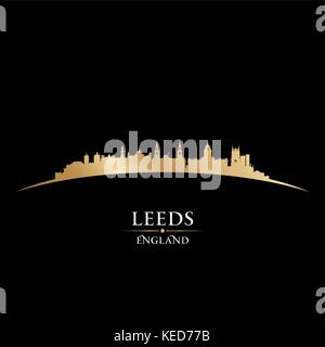 Leeds England Skyline der Stadt Silhouette. Vector Illustration Stock Vektor