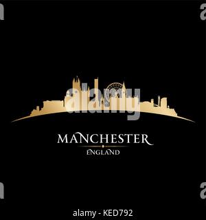 Manchester England Skyline der Stadt Silhouette. Vector Illustration Stock Vektor