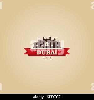 Dubai UAE Stadt symbol Vektor illustration Stock Vektor