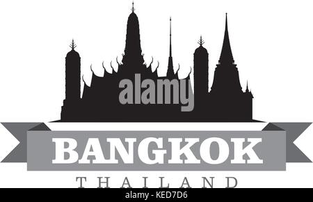 Bangkok, Thailand, Symbol der Stadt Vector Illustration Stock Vektor