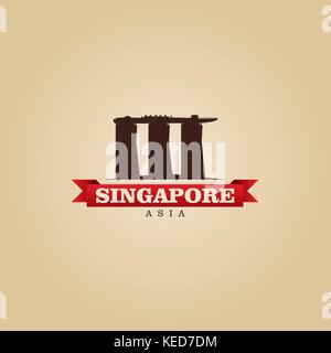 Singapur Asien Stadt symbol Vektor illustration Stock Vektor