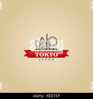 Tokyo Japan Stadt symbol Vektor illustration Stock Vektor