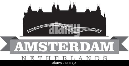 Amsterdam Niederlande Stadt symbol Vektor illustration Stock Vektor