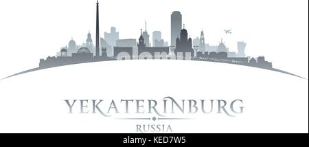 Jekaterinburg Russland Skyline der Stadt Silhouette. Vector Illustration Stock Vektor