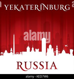 Jekaterinburg Russland Skyline der Stadt Silhouette. Vector Illustration Stock Vektor