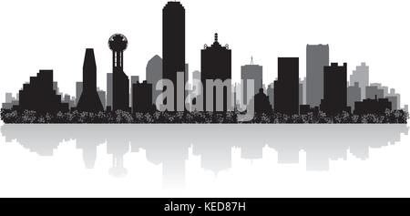 Dallas USA Stadt Skyline Silhouette Vektor-illustration Stock Vektor