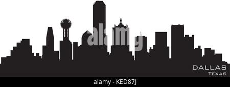 Skyline von Dallas, Texas. Detaillierte Vektor silhouette Stock Vektor