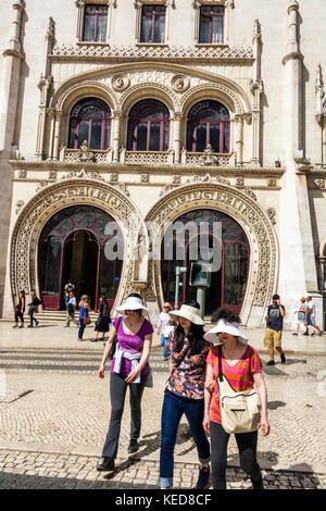 Lissabon Portugal, Rossio-Platz, Pedro IV-Platz, Rossio-Bahnhof, Hauptbahnhof, Bahnhof, Architektur, Jose Luis Monteiro, Außenansicht, f Stockfoto