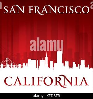 San Francisco Kalifornien Skyline der Stadt Silhouette. Vector Illustration Stock Vektor