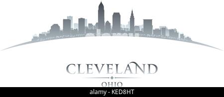 Cleveland Ohio City Skyline Silhouette. Vector Illustration Stock Vektor