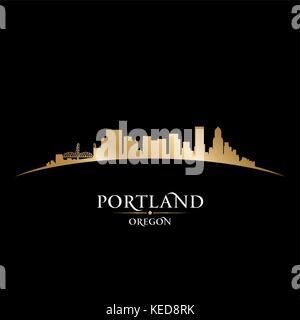 Portland Oregon City Skyline Silhouette. Vector Illustration Stock Vektor