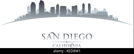 San Diego Kalifornien Skyline der Stadt Silhouette. Vector Illustration Stock Vektor