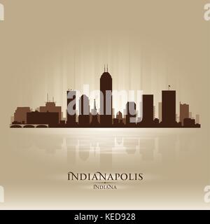 Indianapolis Indiana Stadt Skyline Silhouette. Vektor-illustration Stock Vektor