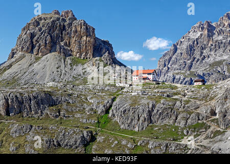 Dreizinnenhüdreizinnenhut, zurück sextnerstein, nationalpark Sextner Dolomiten, Südtirol, Italien, Europa Stockfoto
