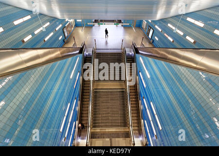 Der U-Bahnhof Überseequartier, Hamburg, Deutschland, Europa Stockfoto