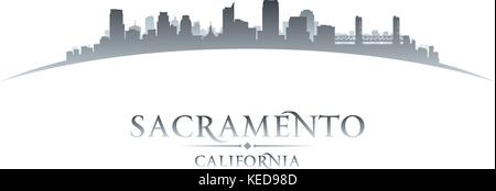 Sacramento Kalifornien Stadt Skyline Silhouette. Vektor-illustration Stock Vektor