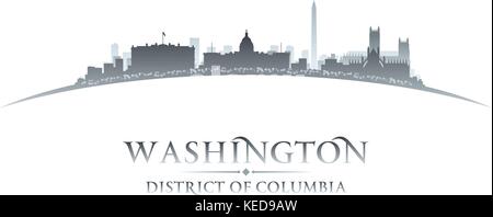 Washington DC City Skyline Silhouette. Vector Illustration Stock Vektor