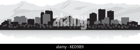 Anchorage USA Stadt Skyline Silhouette Vektor-illustration Stock Vektor