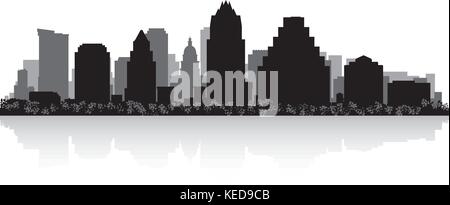 Austin USA Stadt Skyline Silhouette Vektor-illustration Stock Vektor