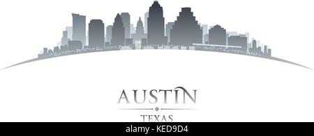 Austin Texas Stadt Skyline Silhouette. Vektor-illustration Stock Vektor