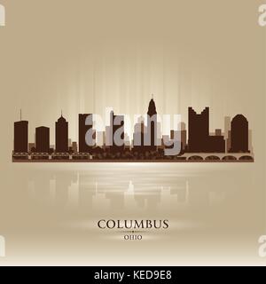 Columbus Ohio City Skyline Silhouette. Vektor-illustration Stock Vektor