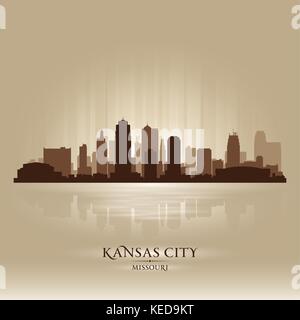 Kansas City Missouri City Skyline Silhouette. Vektor-illustration Stock Vektor