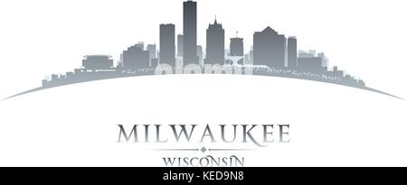 Milwaukee Wisconsin Stadt Skyline Silhouette. Vektor-illustration Stock Vektor