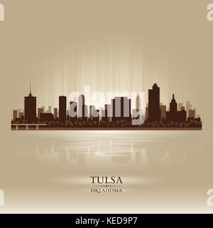 Tulsa Oklahoma City Skyline Silhouette. Vektor-illustration Stock Vektor