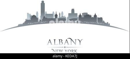 Albany New York City Skyline Silhouette. Vector Illustration Stock Vektor