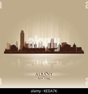 Albany New York City Skyline Vektor silhouette Abbildung Stock Vektor