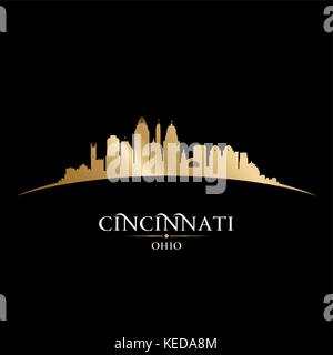 Cincinnati Ohio City Skyline Silhouette. Vector Illustration Stock Vektor