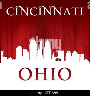 Cincinnati Ohio City Skyline Silhouette. Vector Illustration Stock Vektor