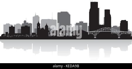 Corpus Christi Texas City Skyline Vektor silhouette Abbildung Stock Vektor