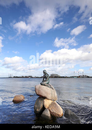 Skulpturen der Meerjungfrau Märchen von Andersen, Kopenhagen Stockfoto