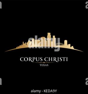 Corpus Christi Texas City Skyline Silhouette. Vector Illustration Stock Vektor