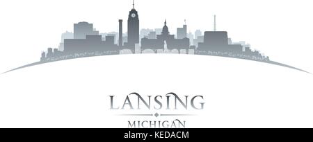 Lansing Michigan City Skyline Silhouette. Vector Illustration Stock Vektor