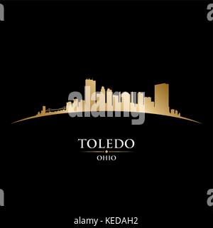 Toledo Ohio City Skyline Silhouette. Vector Illustration Stock Vektor