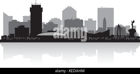 Wichita Kansas City Skyline Vektorgrafik silhouette Stock Vektor