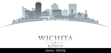 Wichita Kansas City Skyline Silhouette. Vector Illustration Stock Vektor