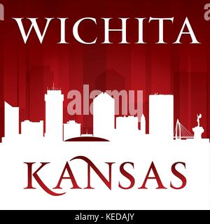Wichita Kansas City Skyline Silhouette. Vector Illustration Stock Vektor