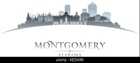 Montgomery Alabama Skyline der Stadt Silhouette. Vector Illustration Stock Vektor