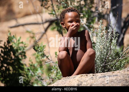 San Buschmänner Menschen in Namibia - Volksstamm Stockfoto