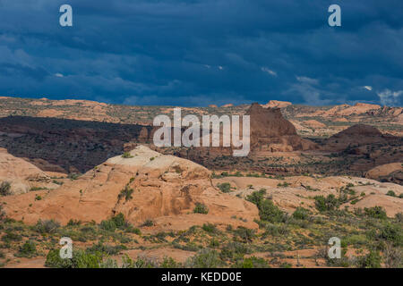 Versteinerte Sanddünen in der Arches National Park, Utah, USA Stockfoto