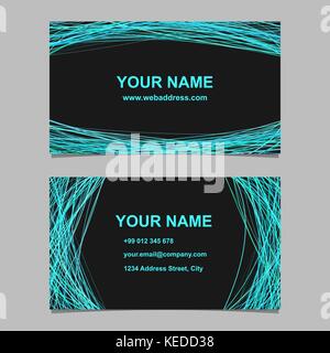 Business card Template Design - Vektor Identität Abbildung mit gewölbten Linien auf schwarzem Hintergrund Stock Vektor