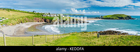 Blick auf challaborough Bucht und Burgh Island Schinken South Devon England uk Europa Stockfoto