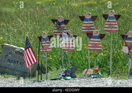 Shanksville in Pennsylvania - ca. Juni 2005 - temporäres Denkmal für das Leben auf Flug 93 September 11, 2001 Stockfoto