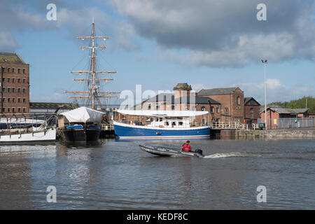 Das Becken von Gloucester Docks auf der Gloucester und Schärfe Canal Stockfoto