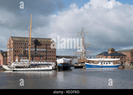 Das Becken von Gloucester Docks auf der Gloucester und Schärfe Canal Stockfoto